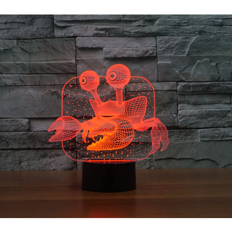 Ночсветильник-краб светодиодный 7 цветов для украшения дома | Лампы и освещение