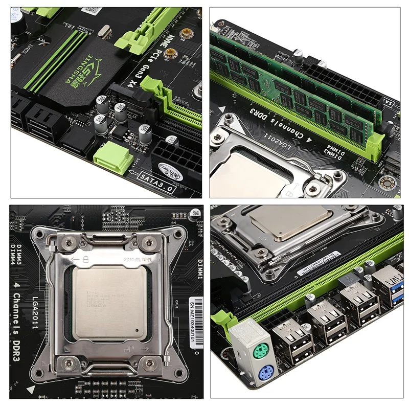 X79 LGA2011 материнская плата комбинированный набор с E5-2689 cpu 4X4GB 16GB DDR3 ram 4-Ch 1333Mhz REG ECC PCI-E NVME M.2 SSD слот