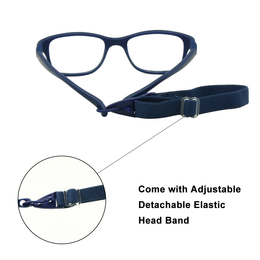 Оправа для очков мальчиков с ремнем размер 43/16 цельная без винта безопасные