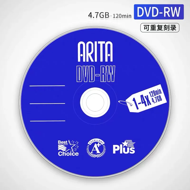 Оптовая продажа 25 дисков A + 1-4x 4 7 ГБ чистый синий DVD RW диск | Электроника