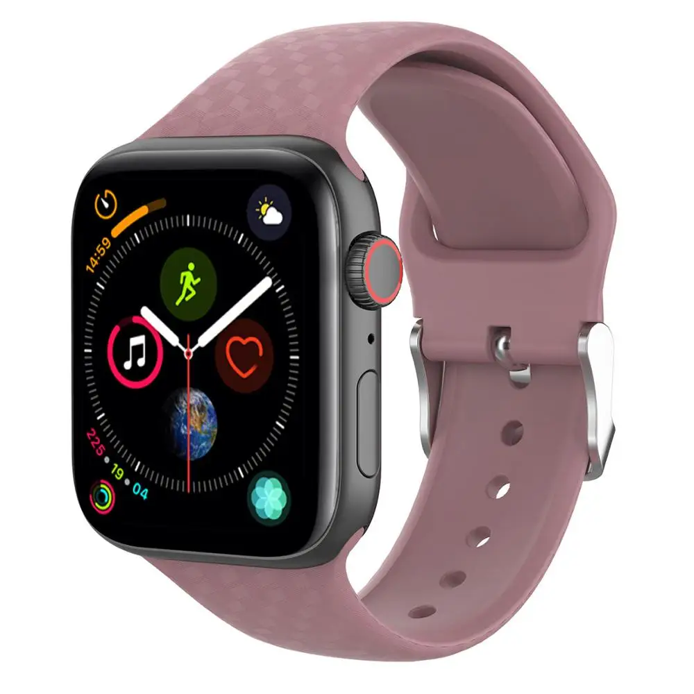 Ремешок силиконовый для Apple Watch 4 38 мм 40 42 44 спортивный мягкий браслет с 3d текстурой