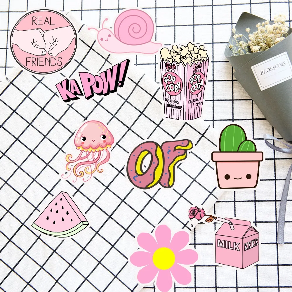 50 шт./лот стикер s Kawaii Papelaria Kawaii розовый маленький свежий стикер для канцелярских товаров ноутбука не повторяется наклейка s scrapflytz125d