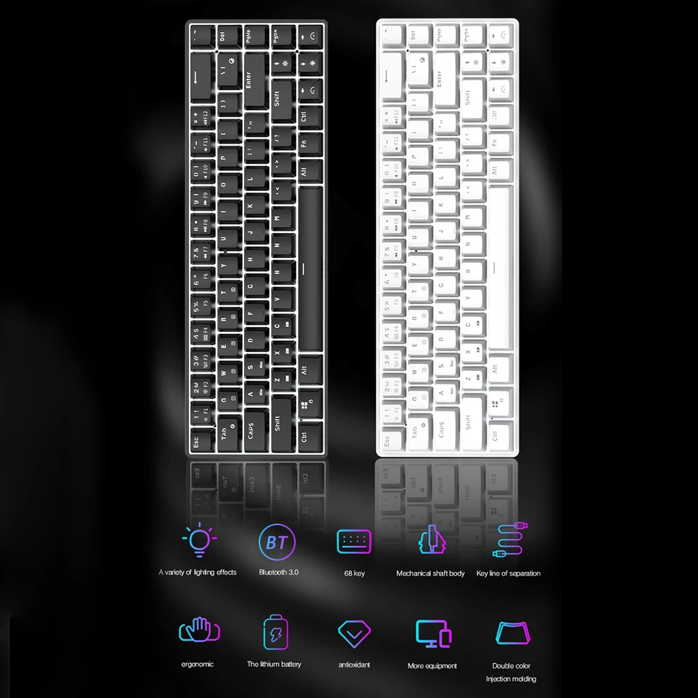 VODOOL RK855 RGB 68 Keys Wireless Gaming Mechanical Keyboard Blue Red Brown Switch For PC Laptop Office | Компьютеры и офис