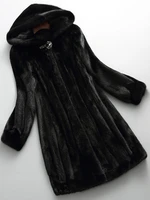 lautaro winter luxury long black faux mink fur coat women with hood long sleeve elegant thick warm fluffy furry jacket 6xl 7xl