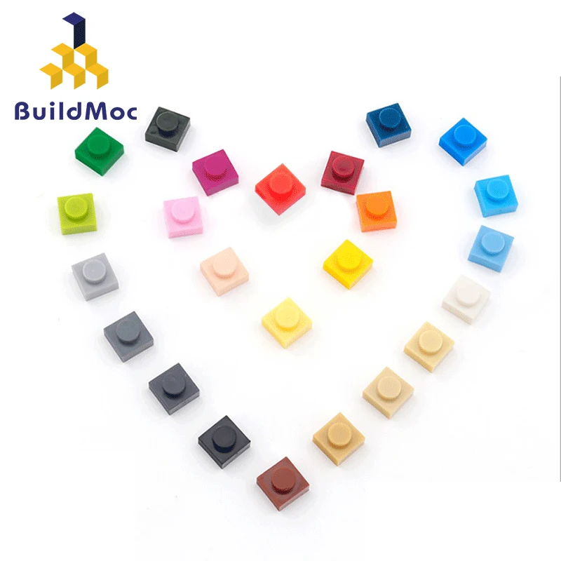 

100pcs lot DIY Blocks Building Bricks Thin 1x1 Educational Assemblage Construction Toys for Children Size