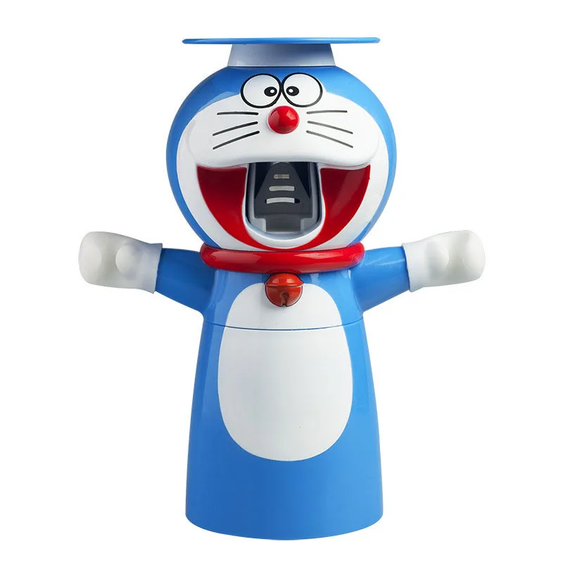 

Creative Cartoon Doraemon Automatic Toothpaste Dispenser Squeezer Wall Mount Stand Dust-proof Cup #