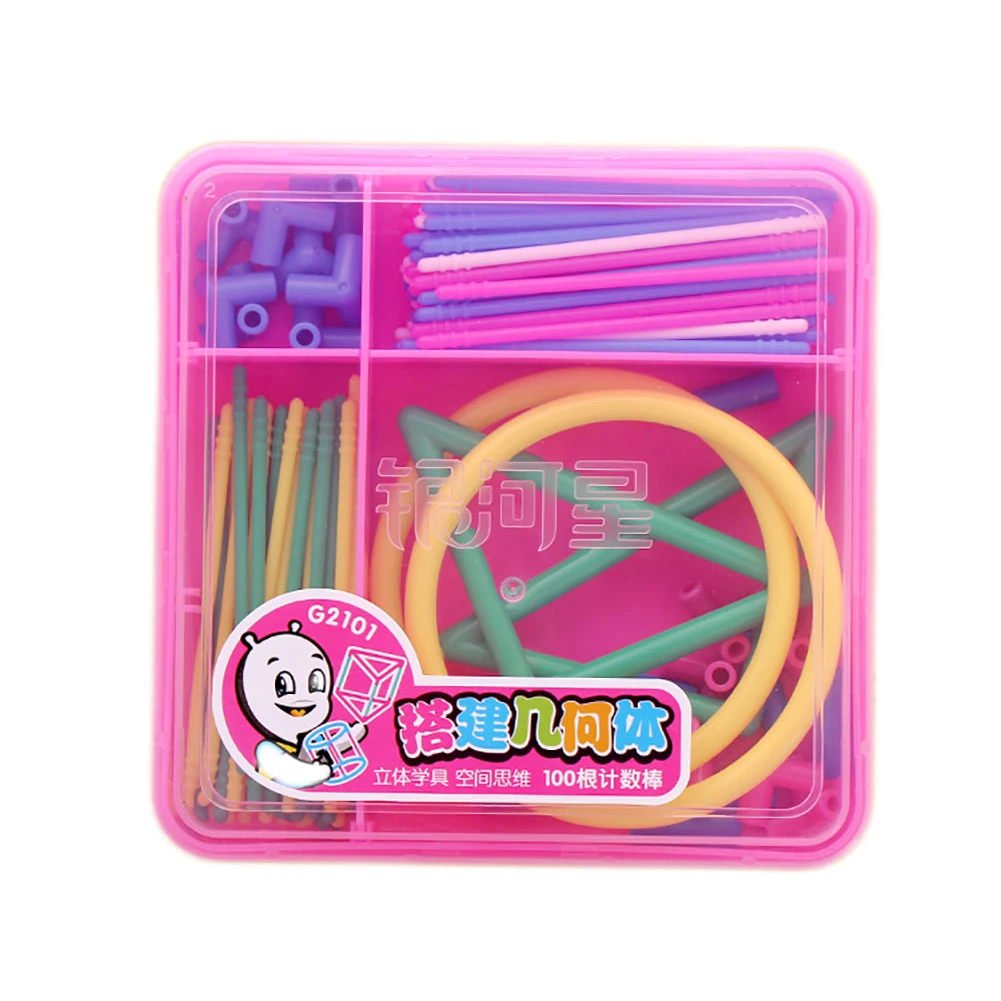 

3D Geometry Building Blocks Interlockings Sticks DIY Assembly Teaching Aids Toy For Kids Hand-on Ability Education Toy For child