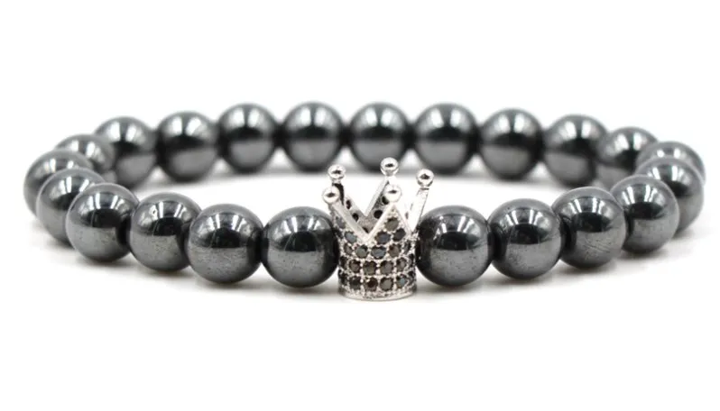 8 мм rh43 Эластичный регулируемый натуральный гематит из бисера микро проложить