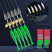 5pcslot style texas rig set hooks for bass fish carolina fishing tackle kit sequined bullet lead pendant combination fishhooks