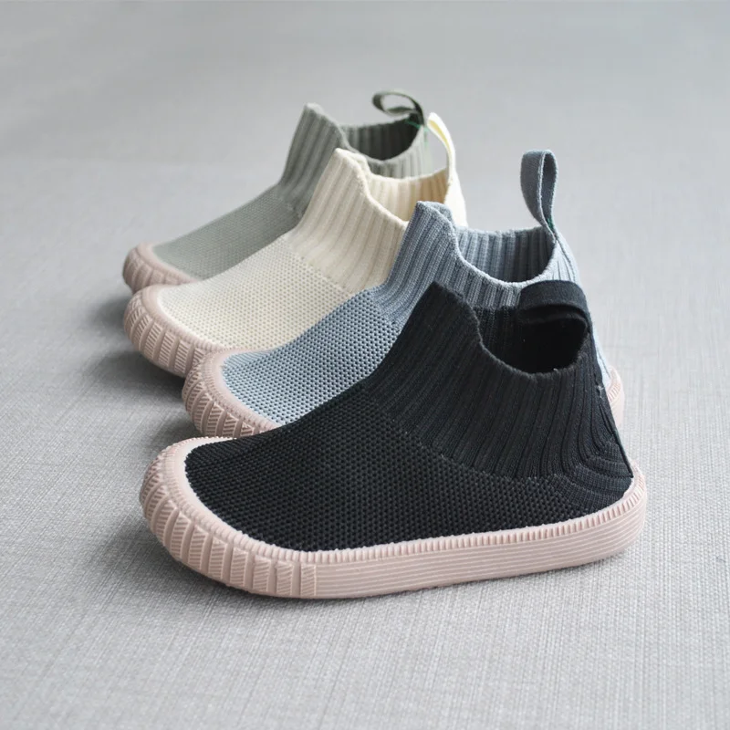 

Spring Autumn Children's Flying Mesh Cover Foot Sports Casual Shoes Boys Girls Anti-Skid Breathable Cushioning Running Shoes
