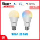 Умные светодиодные лампы SONOFF E27 RGB с регулируемой яркостью, лампа с управлением через приложение eWeLink, работает с Alexa Google Home Assistant, 1 шт., 9 Вт, Wi-Fi