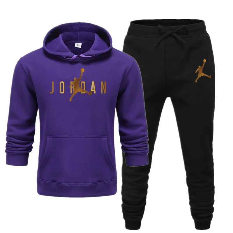

2021 Autumn Winter Hot Brand Two Pieces Sets Thick hoodies Tracksuit Men/women Sportswear Gyms Fitness Training Sweatshirts