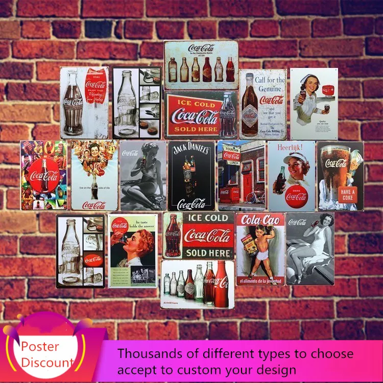 Винтажные металлические жестяные знаки газированные напитки классический бар
