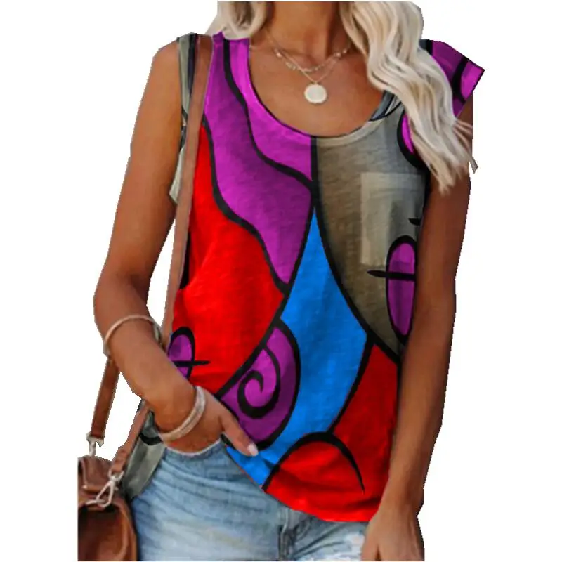 Винтаж женские майки топы детское летнее платье без рукавов с О образным вырезом