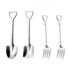 Набор столовых приборов из кофейной ложки в стиле ретро, 4 шт.