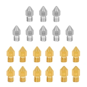 3D Printer Nozzle Set - for 3D Printer 3/5/ CR-10 Anet A8/A6 MakerBot 12Pcs Brass Nozzles and Stainless Steel Nozzles 10 item image
