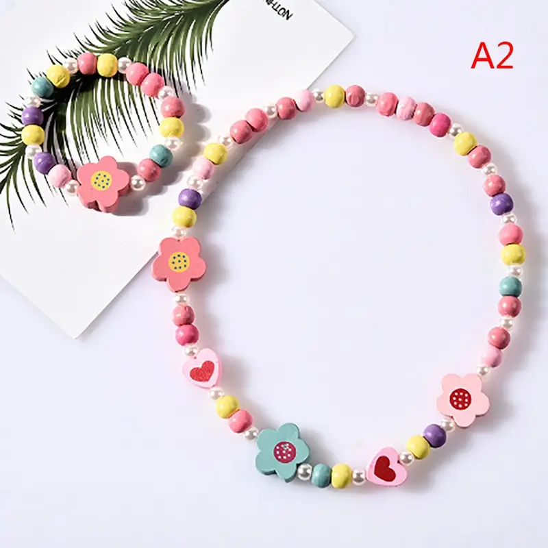 

Fashion Necklace And Bracelet Candy Color Butterflies Baby Safe Necklace Beauty Wafer Princess Children Jewelry Birthday Gifts