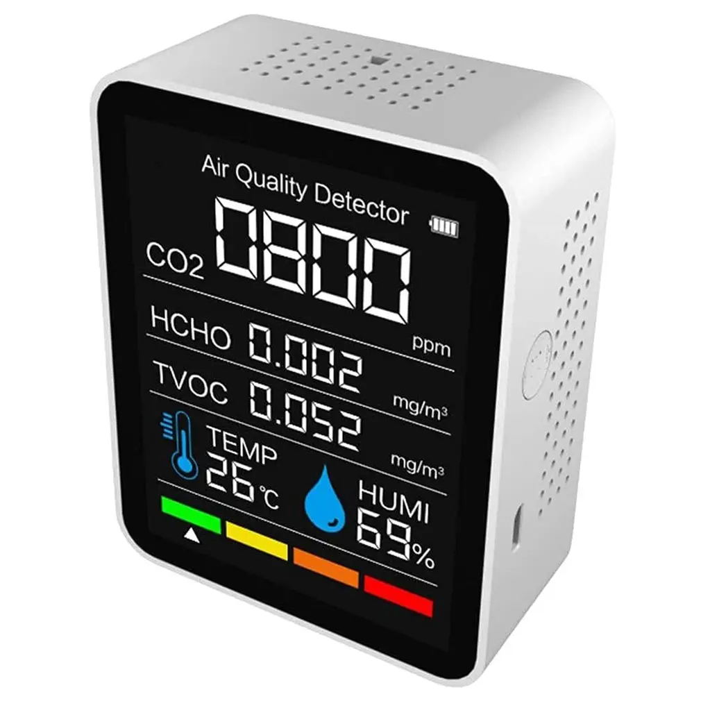 

Беспроводной детектор качества воздуха с приложением пять в одном, детектор углекислого газа с 60-дневным датчиком температуры хранения дан...