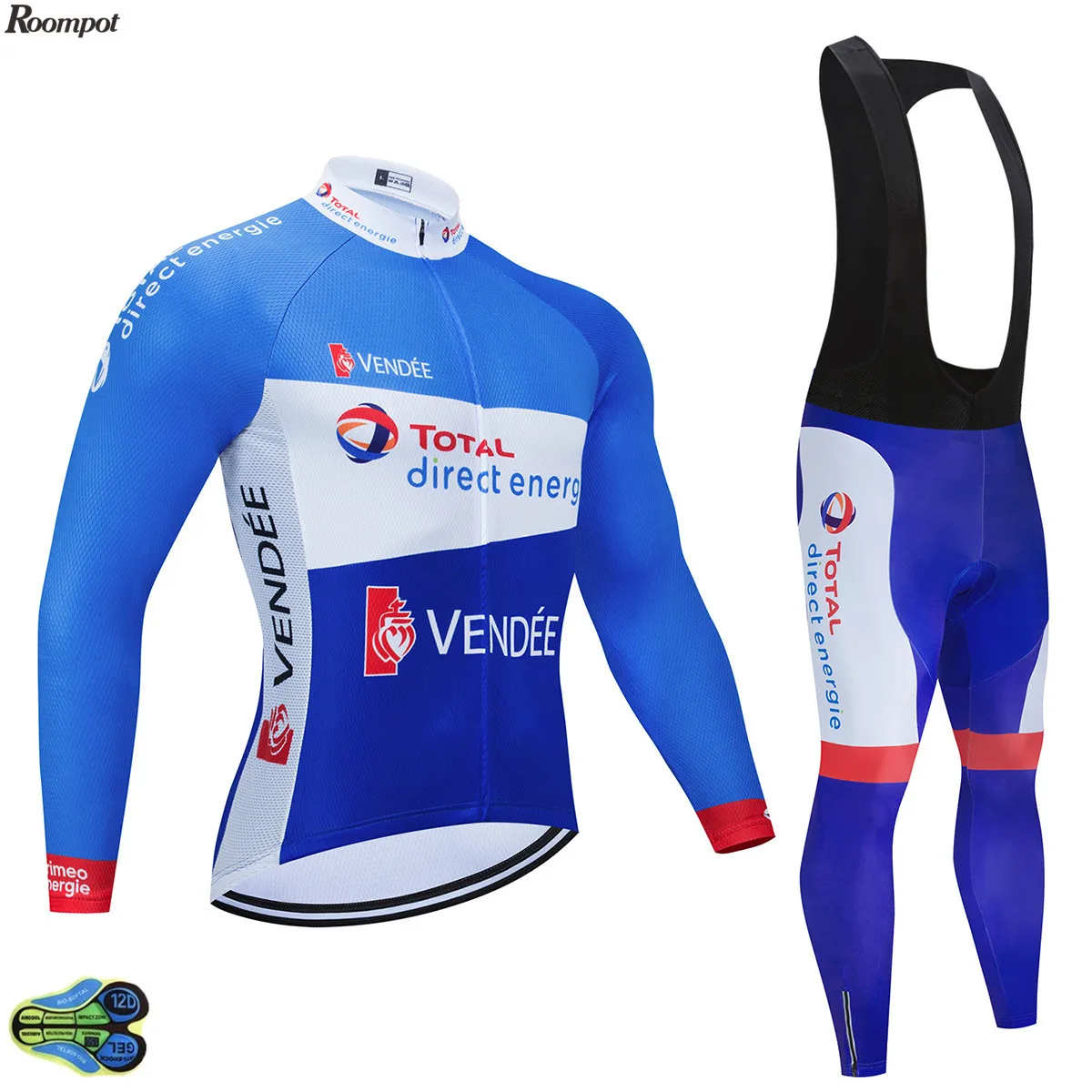 Осень 2020 одежда для велоспорта Total Direct Energie комплект велосипедных брюк Мужская на