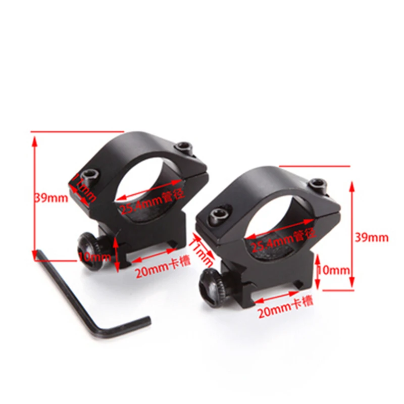 

2PCS High Quality 20mm Rail Picatinny Flashlight Laser Sight Scope Mount With Screw Alley key Black Color Hunting Accessories