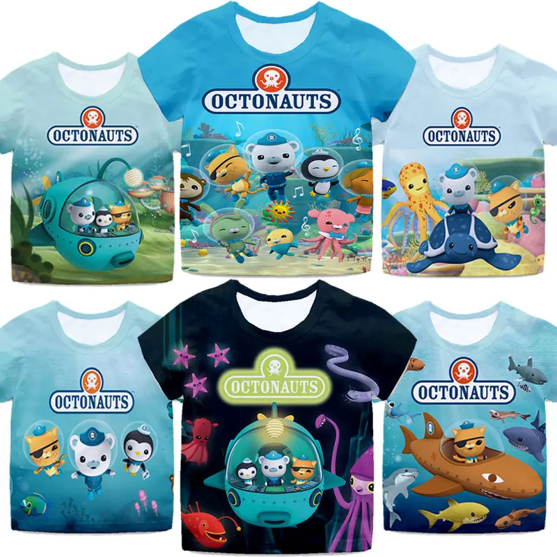 

Summer New Boy/Girl Kawaii Octonauts Oversized T-Shirt 3D printing pattern Loose O-Neck Fashion Street ​Game Short Sleeve TShirt