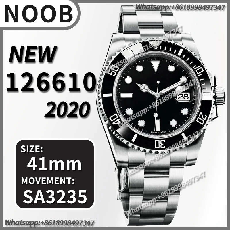 

Men's Mechanical Watch Submariner 126610 Ceramic Case Noob 2020 New Model 904L Stainless Steel SA3235 Movement V11 Watch Replica