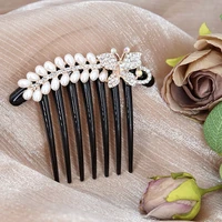 women bridal rhinestone clips pearl hair combs wedding hair accessories hair pin bride barrette hair tiara jewelry accessories