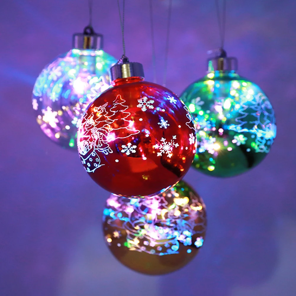 

6pcs Christmas Ball Led Luminous Christmas Tree Decorations Family Party New Year Gifts Navidad Ornaments Accessories Noel
