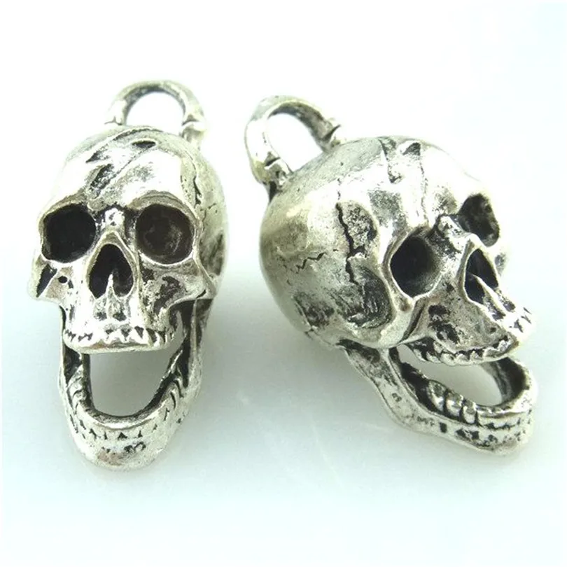 2 шт. антикварные подвески из серебра в винтажном стиле сапоги панковском череп
