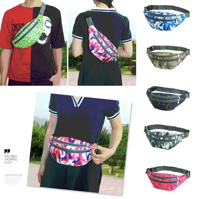 

Women Men Bum Bag Fanny Pack Pouch Travel Festival Waist Belt Leather Holiday Money Wallet Zipped Security Pouch Black Pink Blue