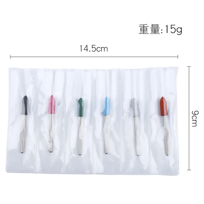 

6pcs/set Rubber Silicon Nail Drill Milling Cutter for Manicure Bit Flexible Polisher Machine Electric Nail File Art Tools