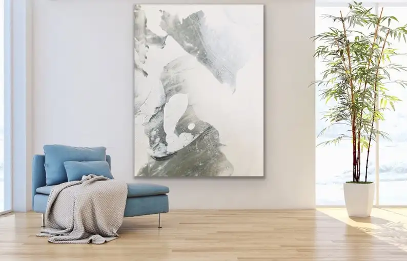 

Bstract живопись оригинальный Большой акриловый холст настенное искусство Экспресс черный современный на заказ белый серый огромный Современ...