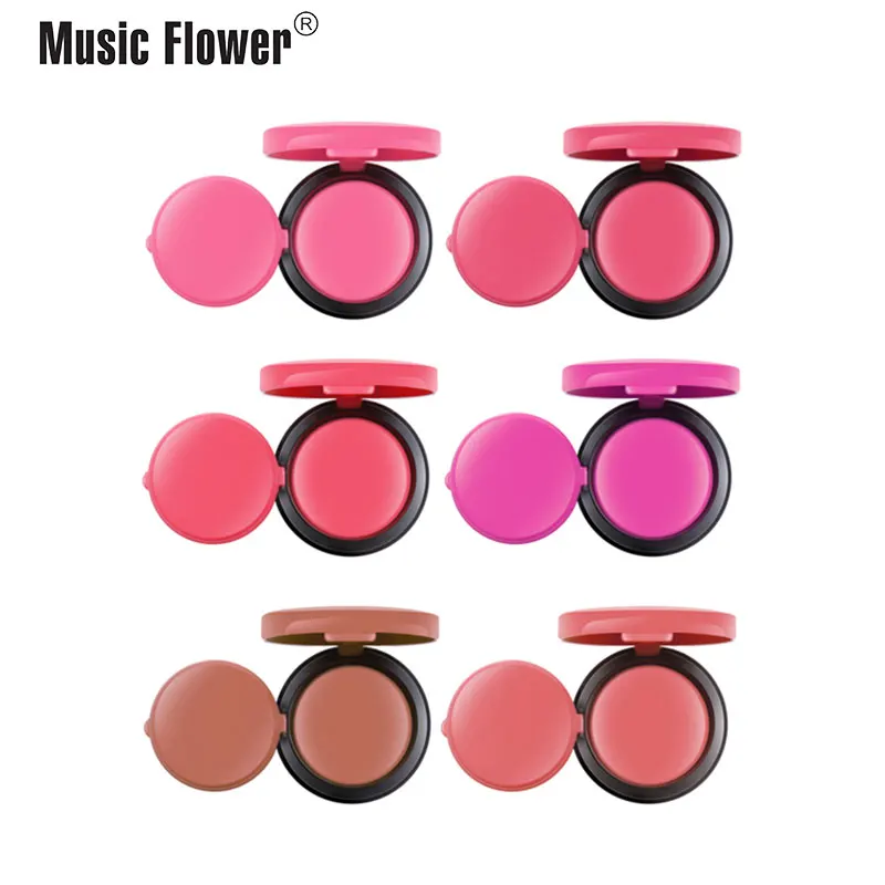 Music Flower палитра для румяны, макияж для лица, бронза щеки матовая Румяна Пудра длительный косметики Шелковый пигмент Перевозка груза падения