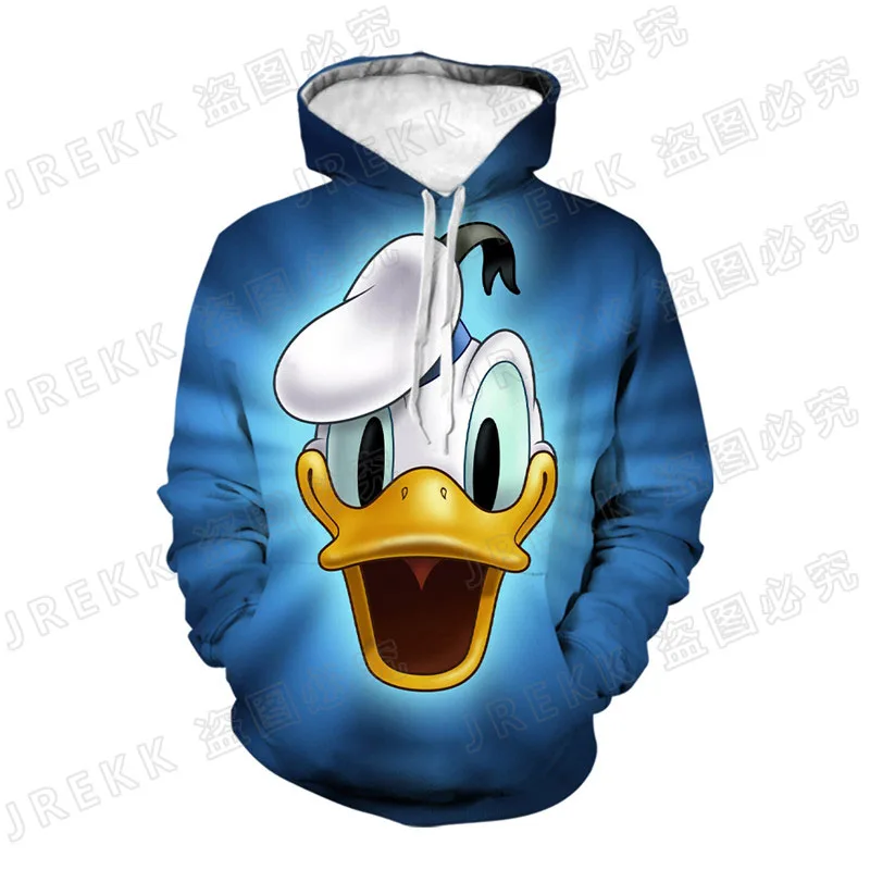 Disney Anime Cool Men Women Children Fashion Donald Duck Hoodies 3D Printed Sweatshirts Pullover Boy Girl Kids Streetwear Coat | Мужская