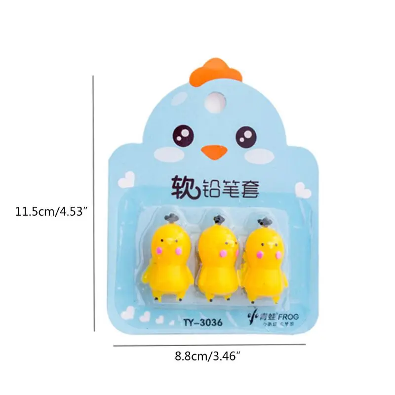 

3pcs/pack Creative Carrot Chick Pen Pencil Cap Sleeve Cover Extender Protector Office School Supplies Stationery