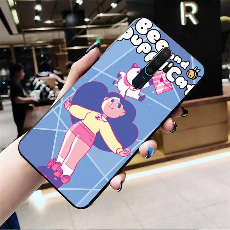 HPCHCJHM Пчела и Puppycat черный ТПУ мягкий резиновый чехол для телефона Oppo A5 A9 2020 Reno2 z