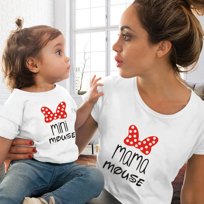 1 шт. модная семейная сочетающаяся одежда с коротким рукавом мягкая для мамы и я