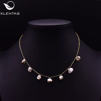 xlentag handmade natural pearl chain adjustable pendant necklace women wedding engagement retro fashion gift jewelry gn021