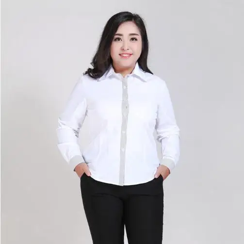 Большие женские блузки рубашки 2020 Женская офисная одежда рубашка с отложным