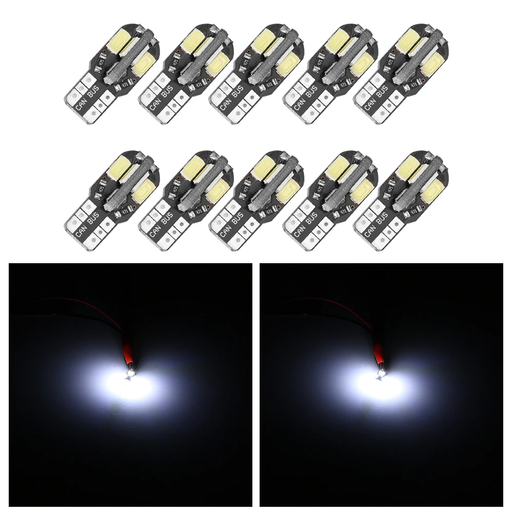 

10/20PCS Canbus Error Free T10 W5W led Car Interior Bulb 5730 8SMD LED 12V Car Side Wedge Light Warm / White Lights Trunk Lamp