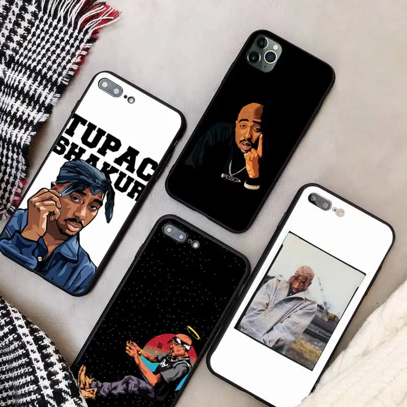 

2pac rapper man fundas coque etui for iPhone 11 Pro Max case XR XS 12 7 8 Plus cover accessories