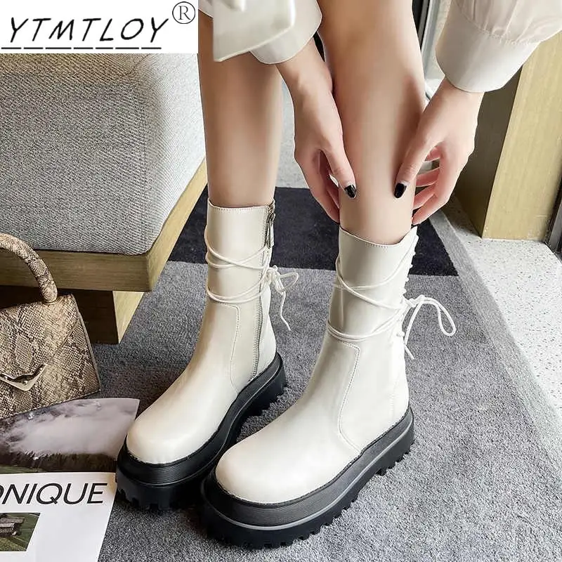 

Женские ботинки на шнуровке спереди, черные кожаные ботинки на платформе, ботинки в стиле панк, весна-осень 2021