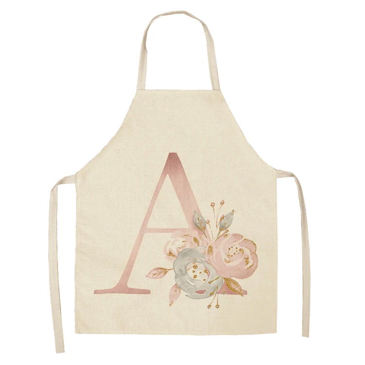 1 шт. розового цвета с цветочным рисунком для девочек из хлопка и льна фартуки