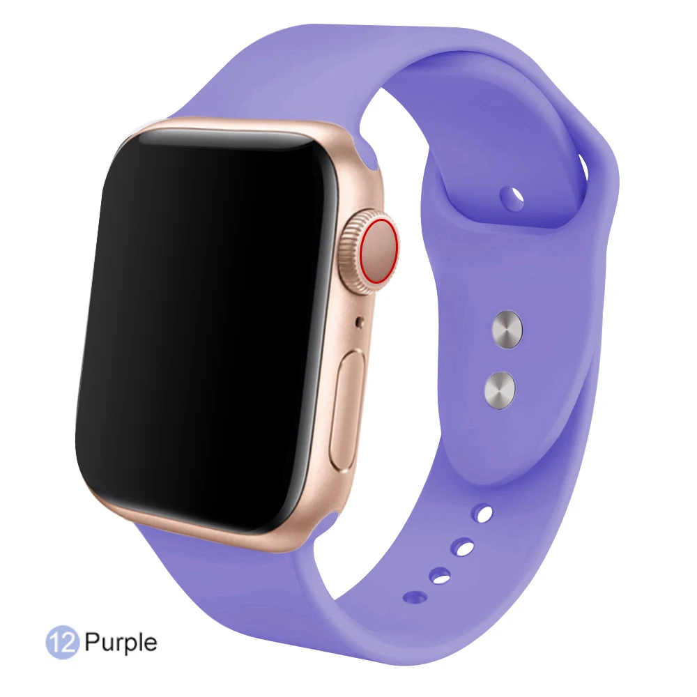 Ремешок для часов для Apple 38 мм 42 мм iWatch 5 ремешок 44 мм 40 мм Ремень спортивный силиконовый браслет часы аксессуары для Apple 5 4 3 2 1 - Цвет ремешка: 12
