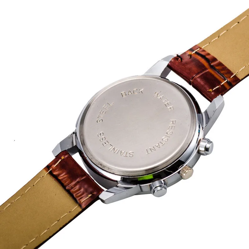 Мужские часы из искусственной крокодиловой кожи аналоговые кварцевые наручные