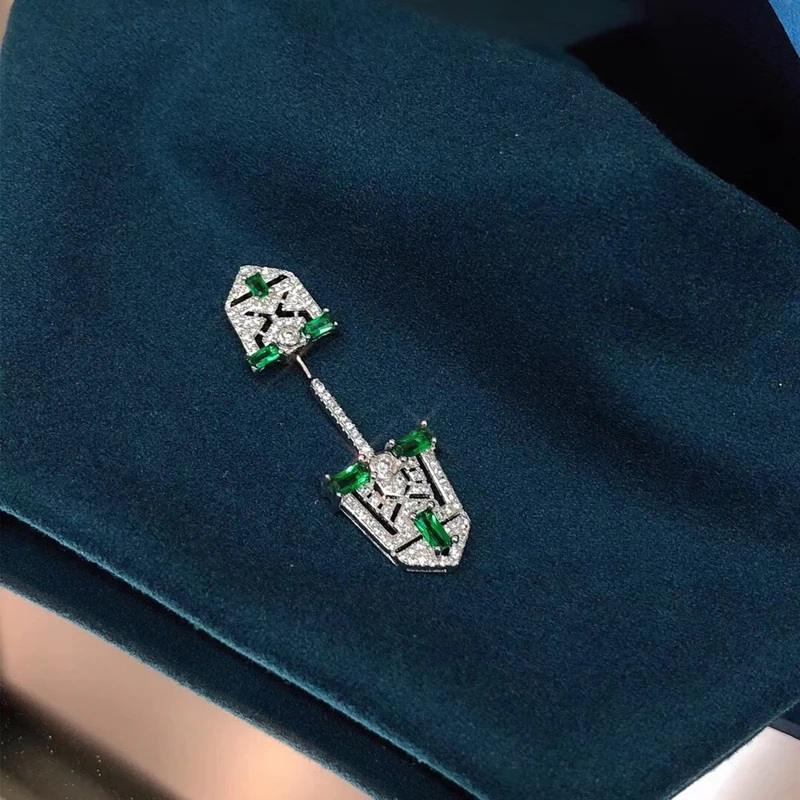 Одна пара полностью покрытые цирконием манжеты серьги гвоздики S925 Pin псевдо