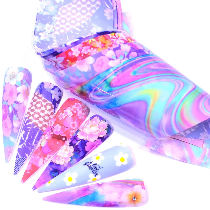 Переводная наклейка для дизайна ногтей в виде цветов бабочки клейкая бумага с