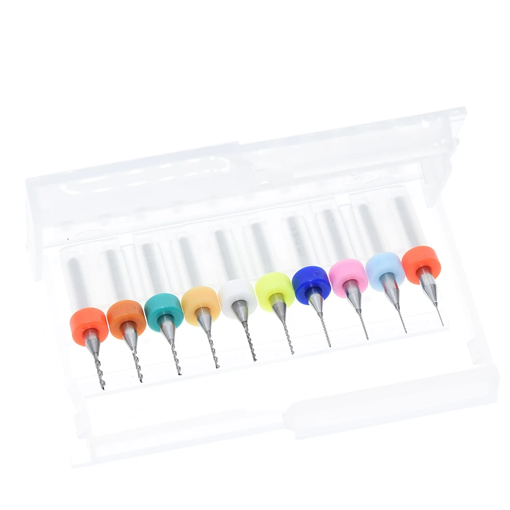10pcs 0.3mm to 1.2mm PCB mini drill Bit tungsten steel carbide for print circuit board cnc Bits Machine | Электронные компоненты