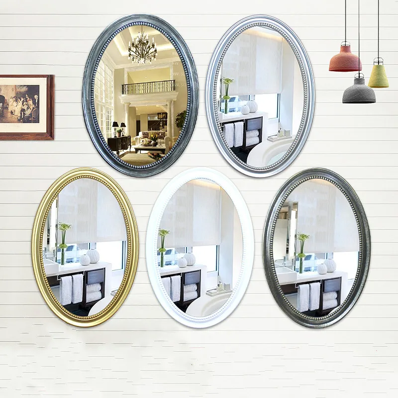 Овальное косметическое зеркало простое в европейском стиле для ванной комнаты