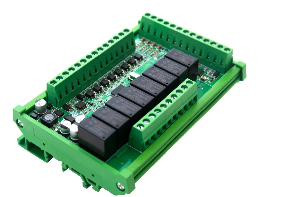 Modbus RTU 8 способ релейный модуль 8AI 1AO аналоговый вход, выход 485 Связь доска 8DI/8DO Цифровой Реле промышленный модуль